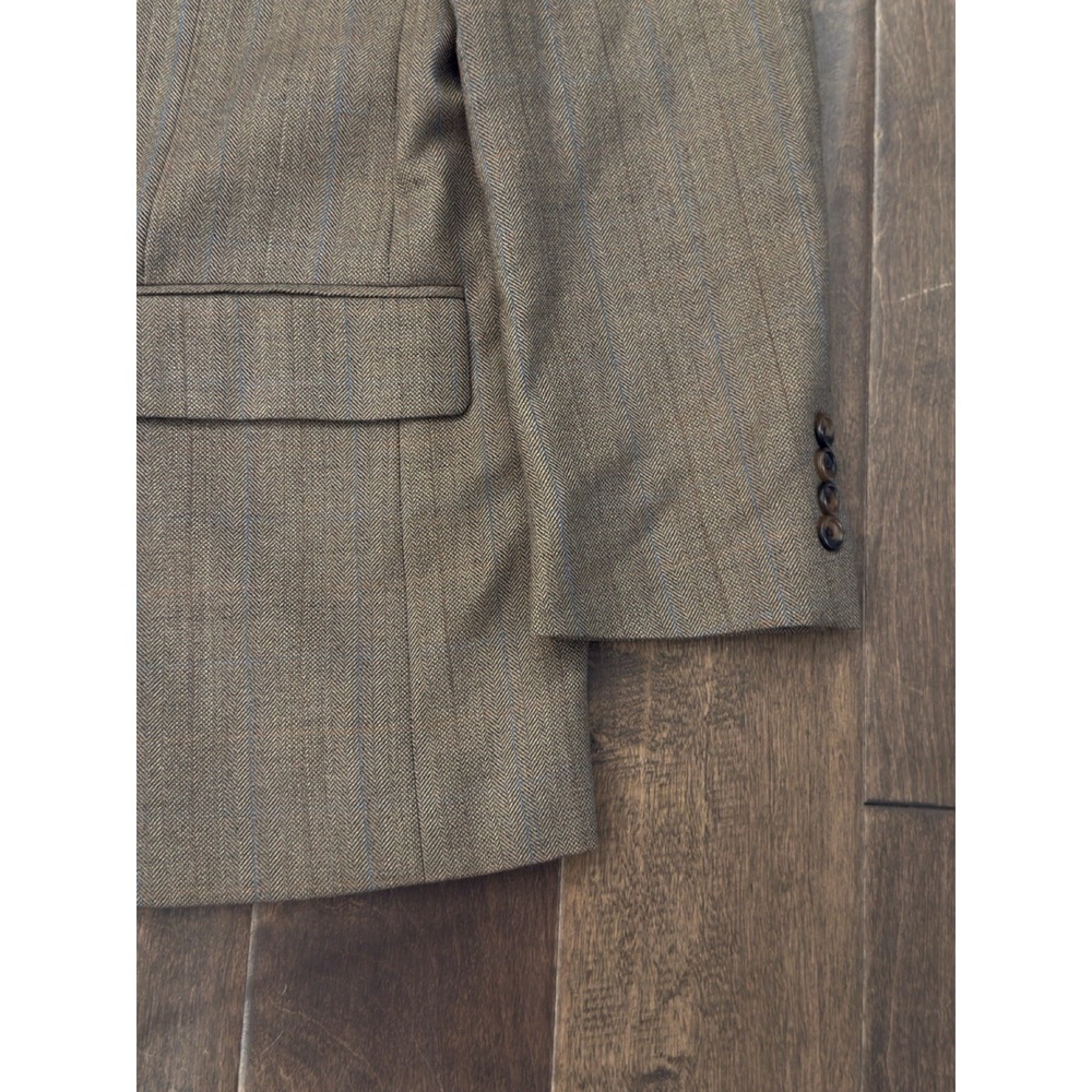 Joseph & Feiss Gold 38R Mens Blazer Jacket  100% Wool Brown 2 Button Single Vent - Picture 4 of 14